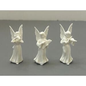 3 Vintage Mini Japan Bone China Christmas Music Playing Angel Figure 2.5” “READ”